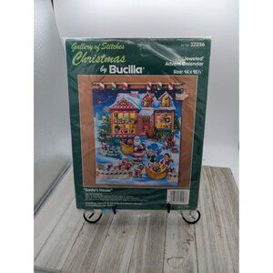 Bucilla Jeweled Advent Calendar Kit "Santa's House" 14" x 15.5" Christmas Decor